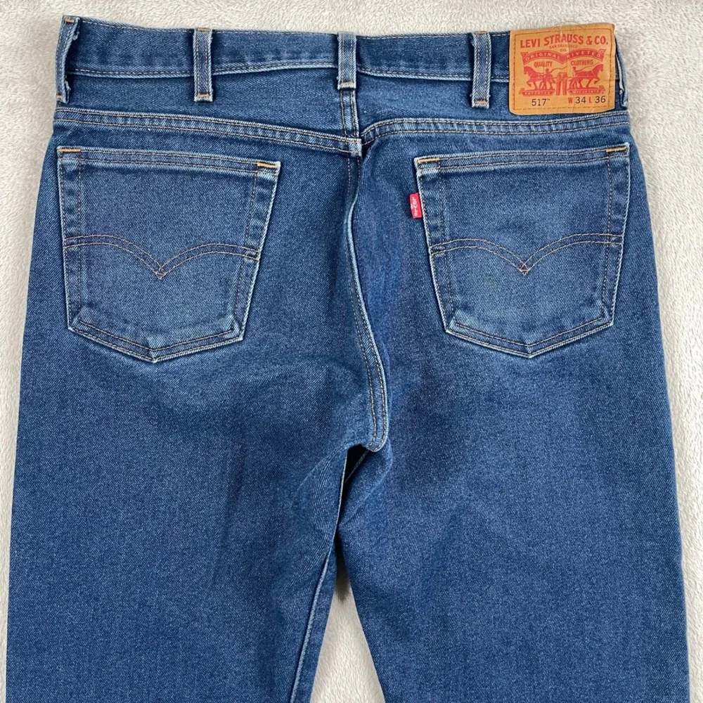 Levi's 517 Bootcut Jeans Mens 34x34 Blue Medium Wash Western Cowboy Rodeo